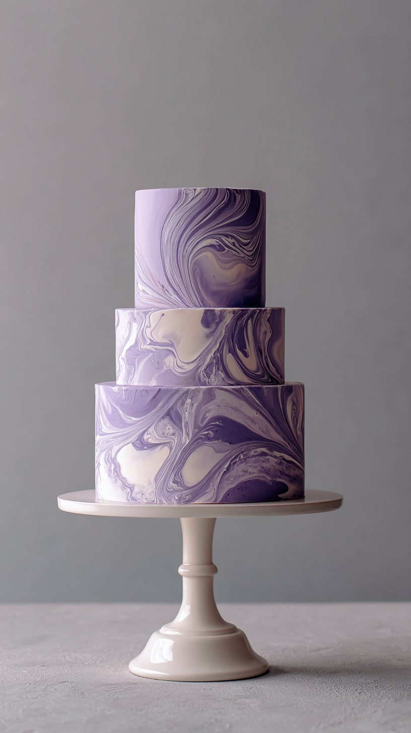 Purple and pink rose combination cake with pearl detailing