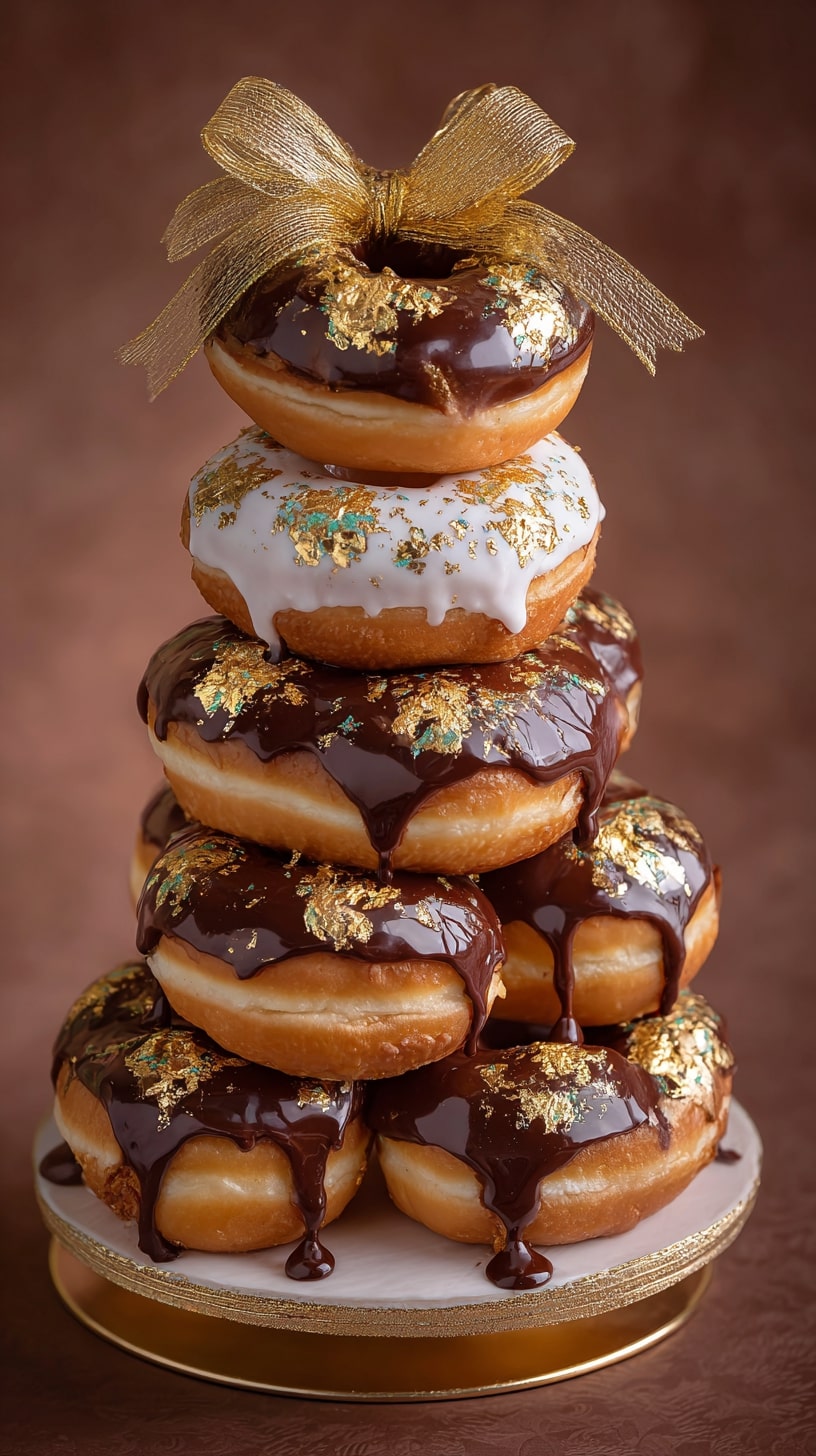 Donut wall display with hanging greenery