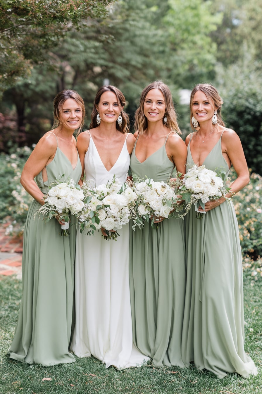 4. Balance Soft Sage Dresses with Crisp White Florals