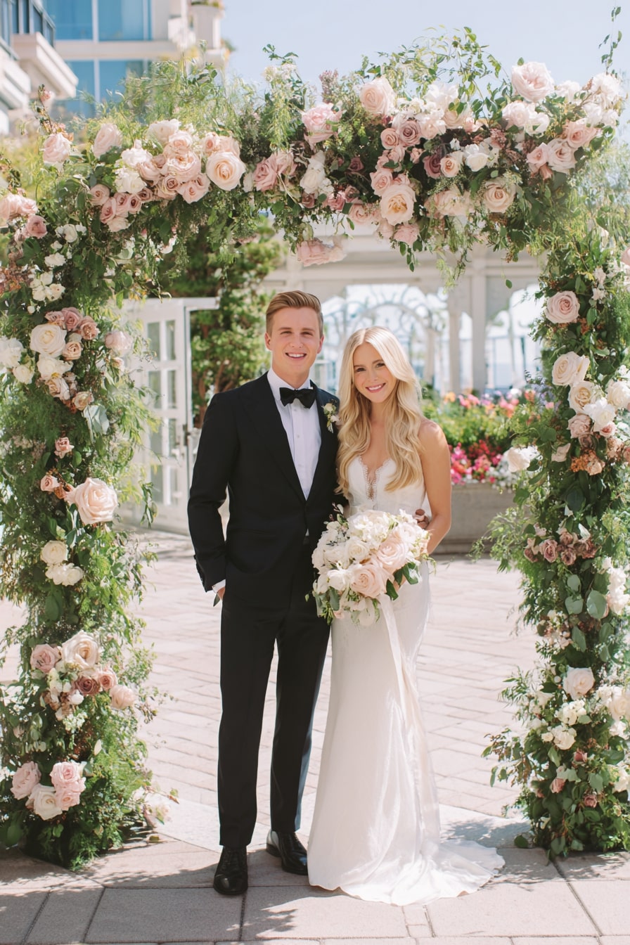 13. Frame the Ceremony with a Lush Floral Arch