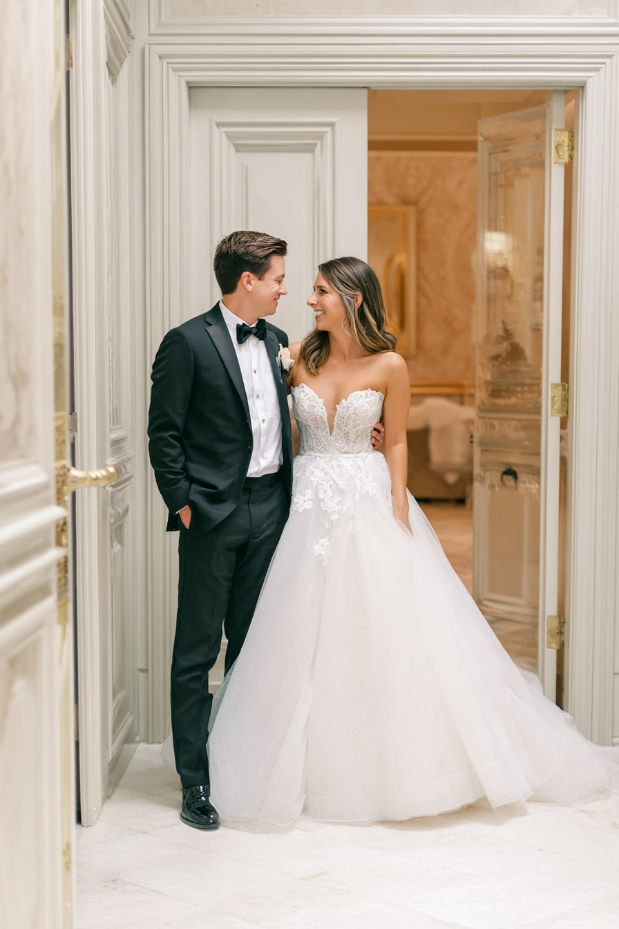 15. Use Ornate Doorways for an Elegant First-Look Moment