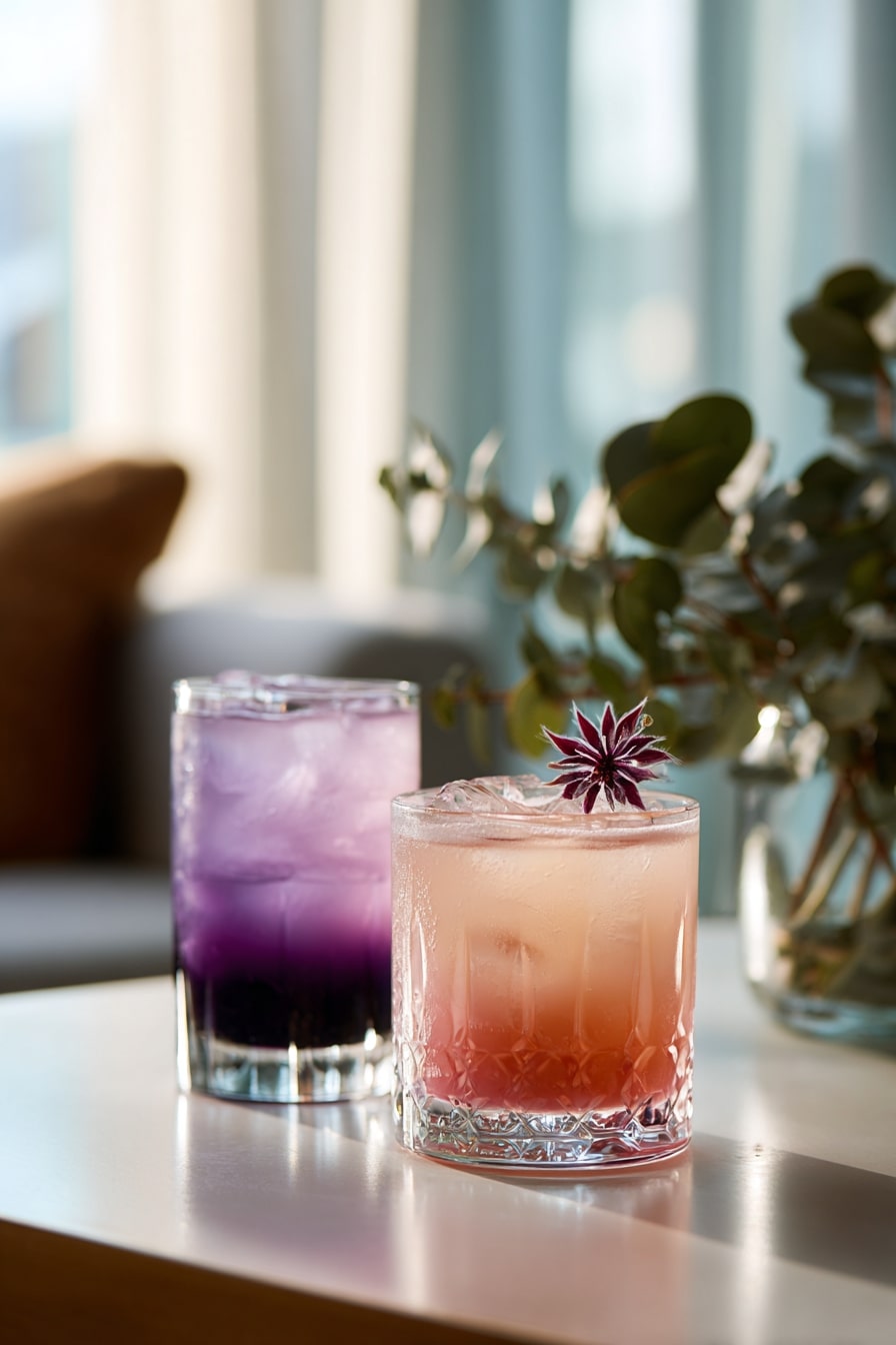 16. Serve Signature Cocktails with Distinct Color Layers