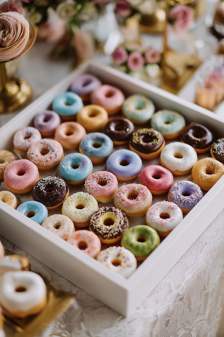 2. Swap a Cake Table for a Colorful Donut Display