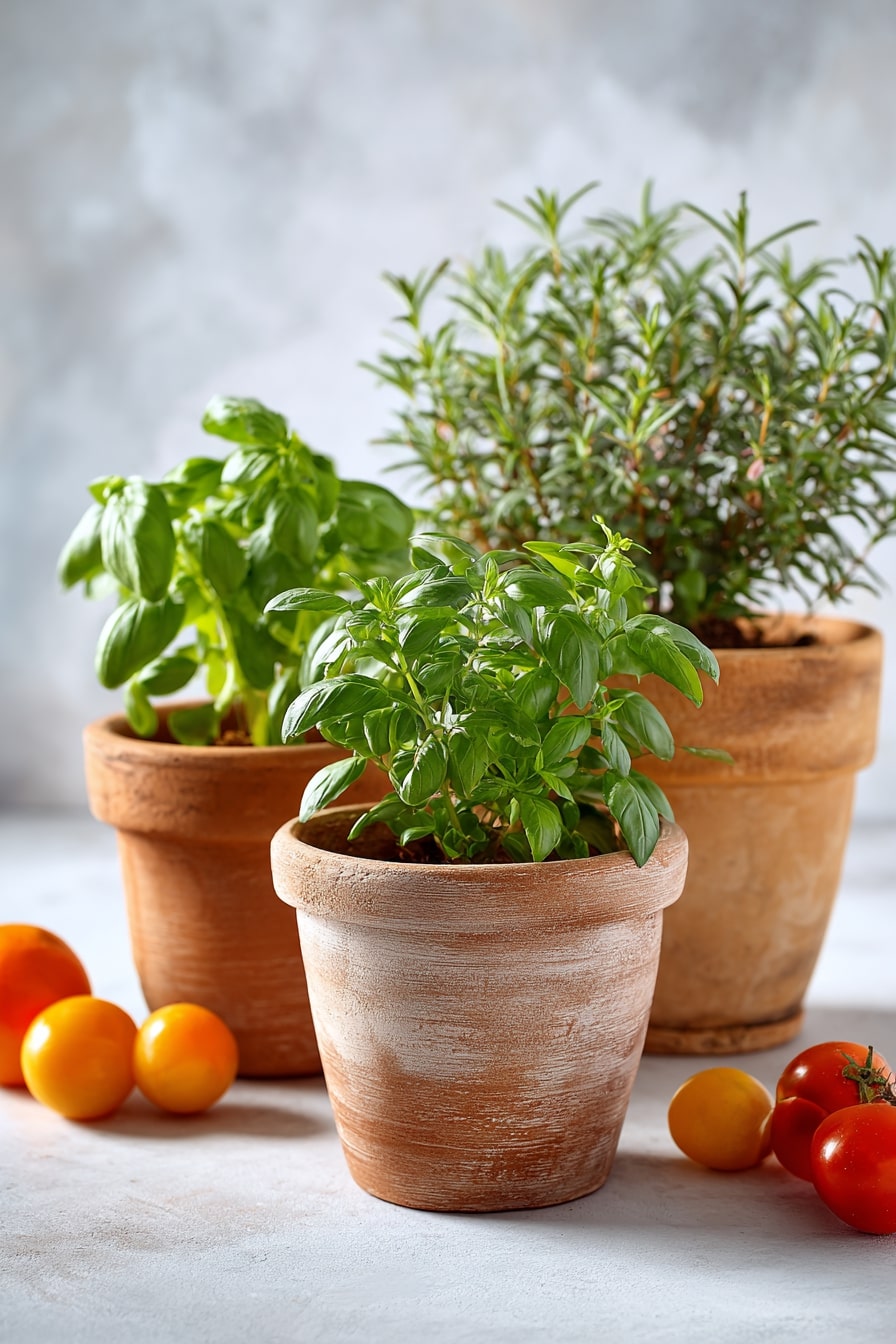 14. Gift Potted Herbs for a Fresh, Lasting Favor