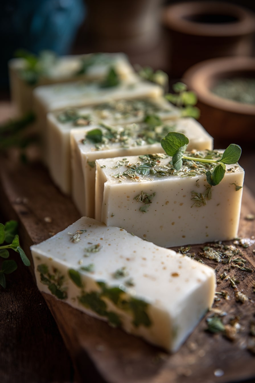 5. Wrap Herbal Soaps for a Fresh, Spa-Like Favor