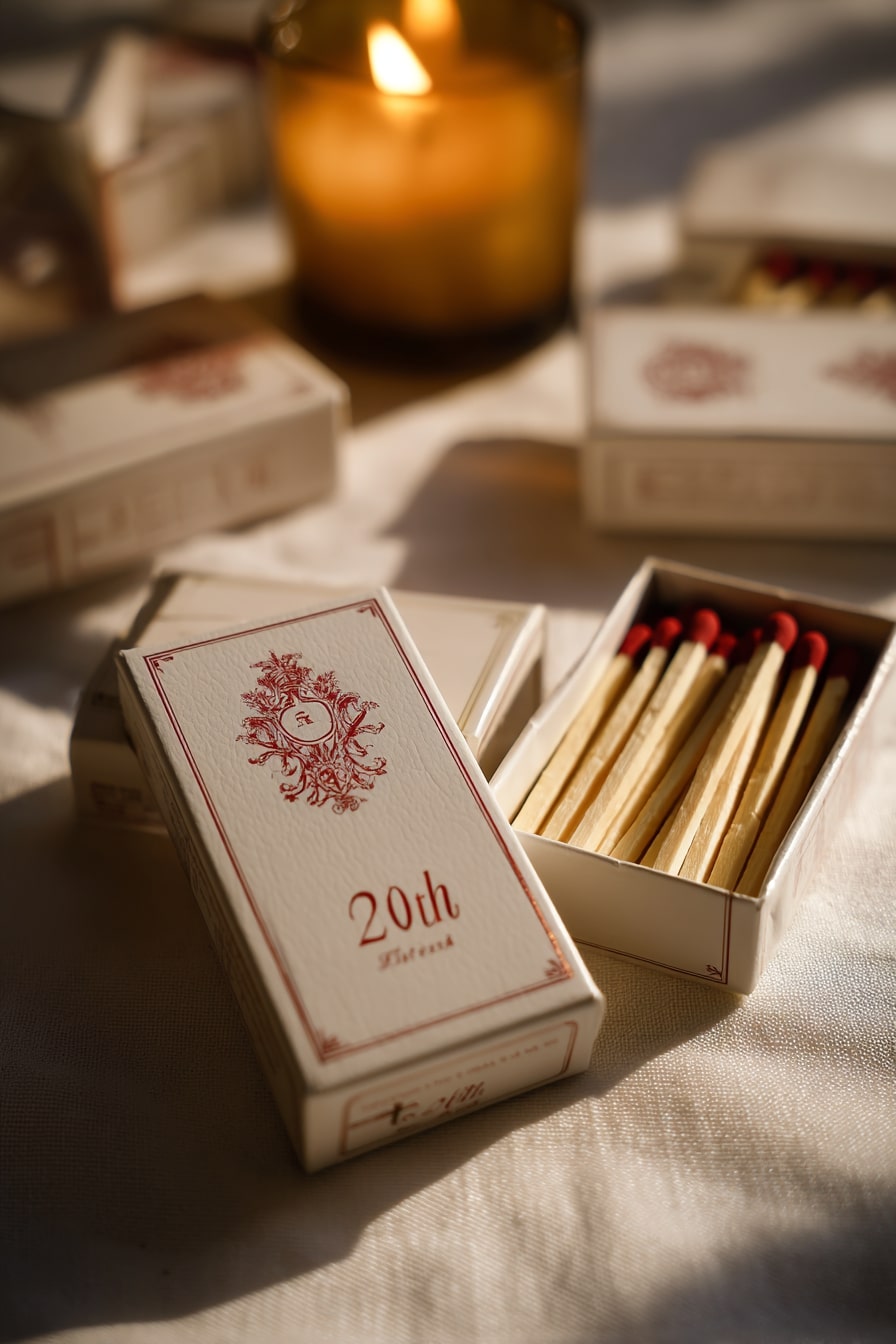 7. Customize Matchboxes for a Timeless, Pocket-Size Favor