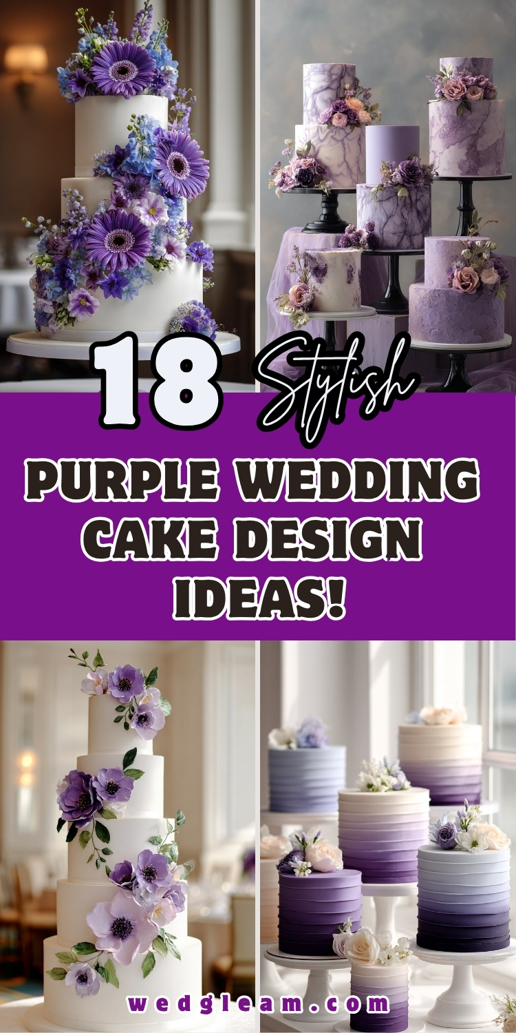 15 Stylish Purple Wedding Cake Design Ideas