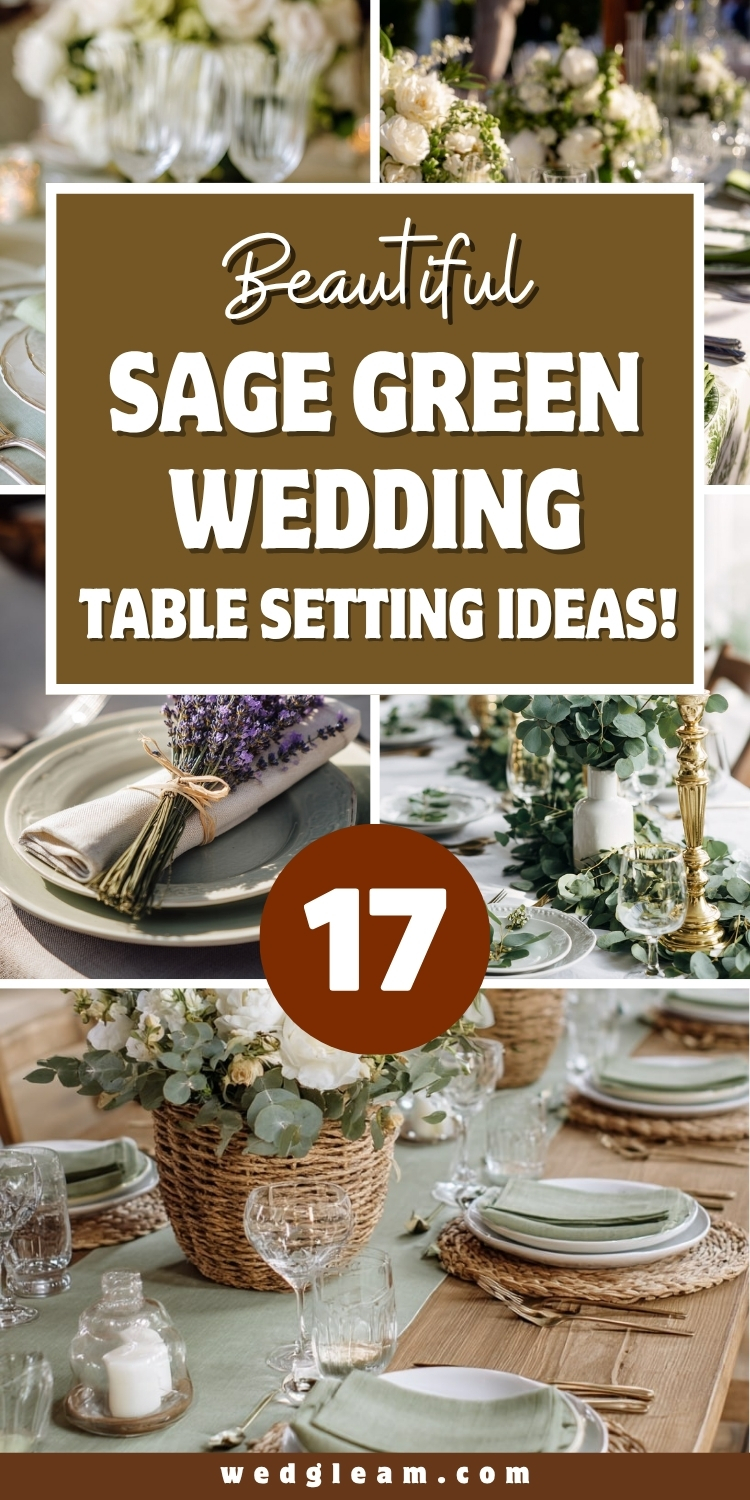 18 Beautiful Sage Green Wedding Table Setting Ideas