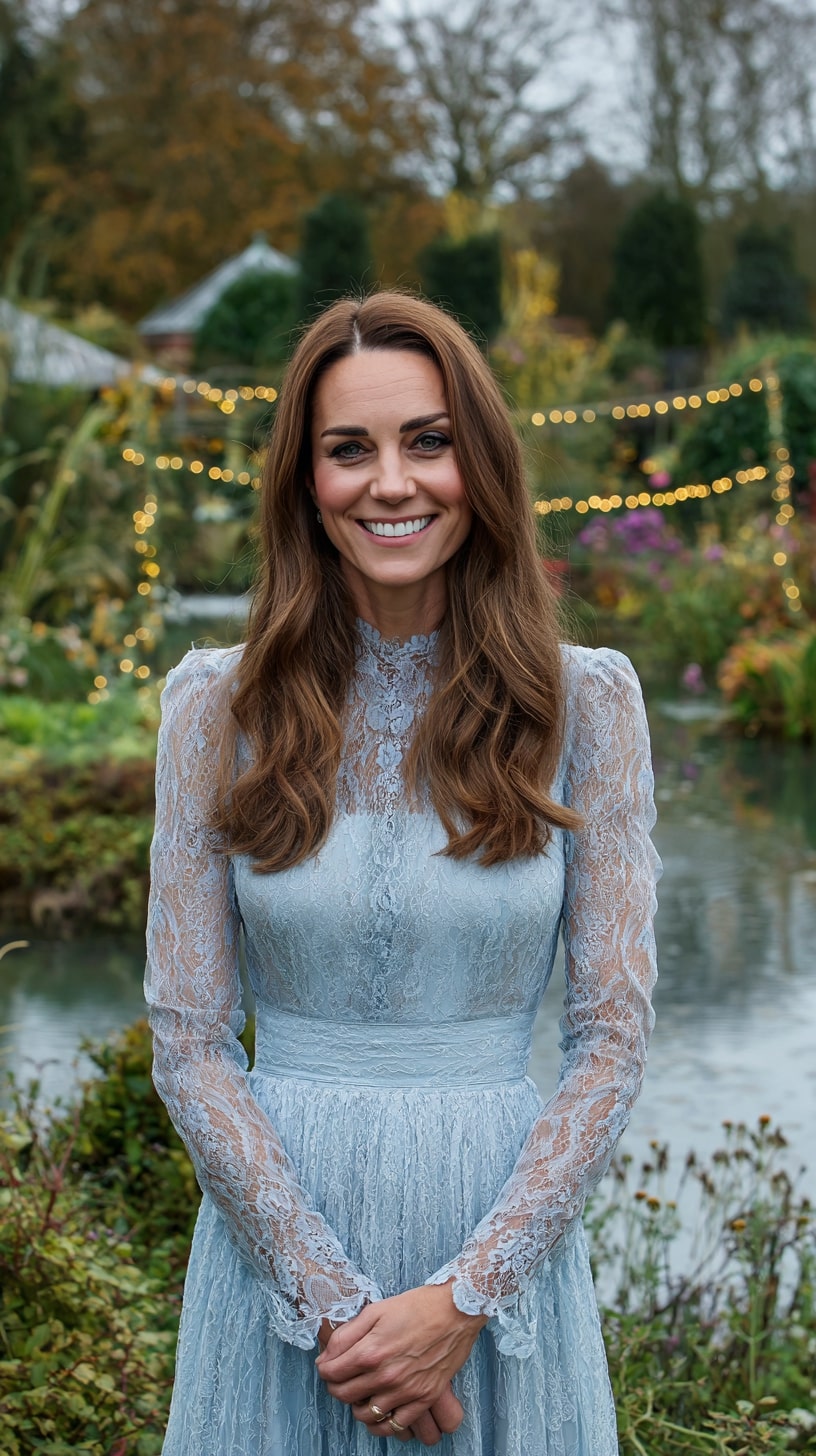 Boho long-sleeve lace dress in sage green