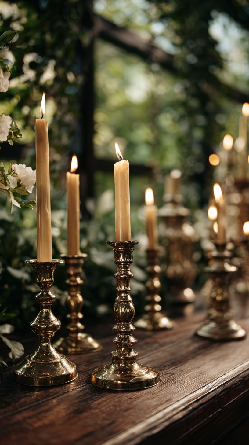Brass candlestick holders