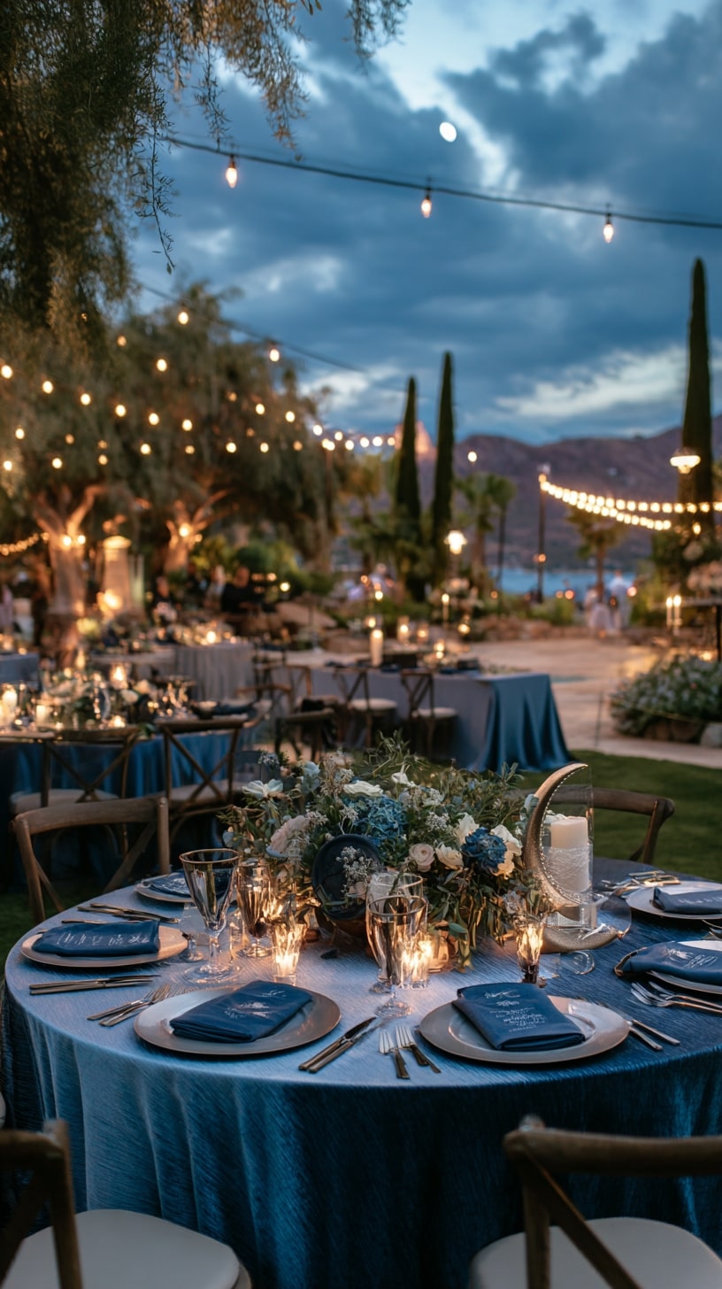 Celestial-Themed Centerpieces with Crystals