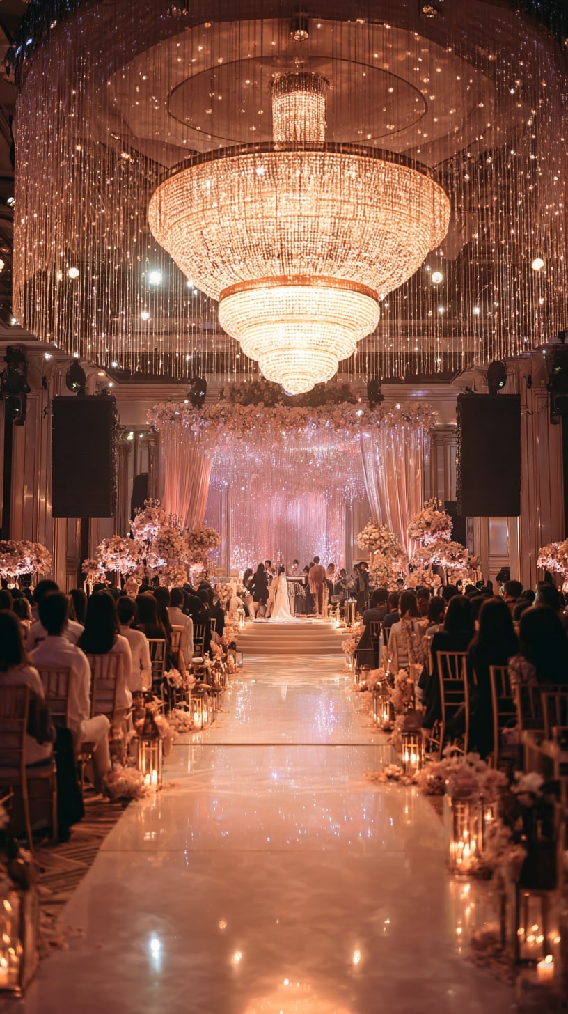 Crystal Chandeliers with Dim Lighting