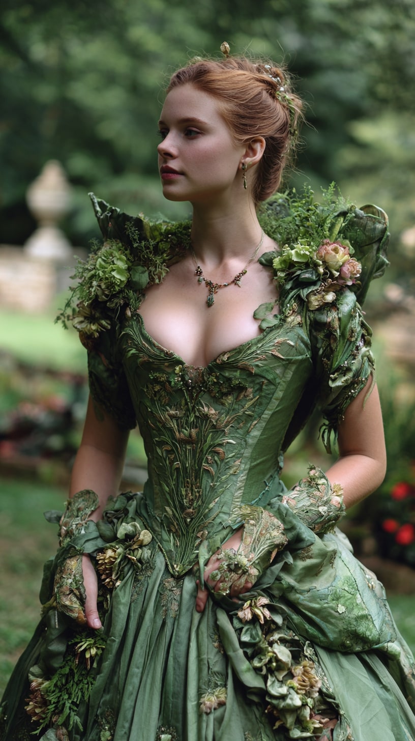 Deep forest green fairy dress