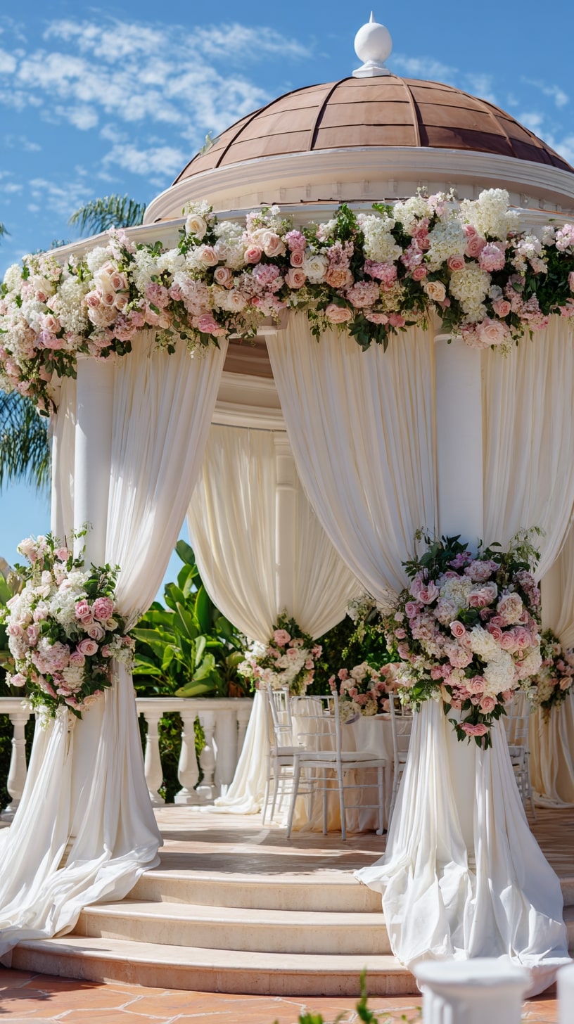 Elegant drapery swags