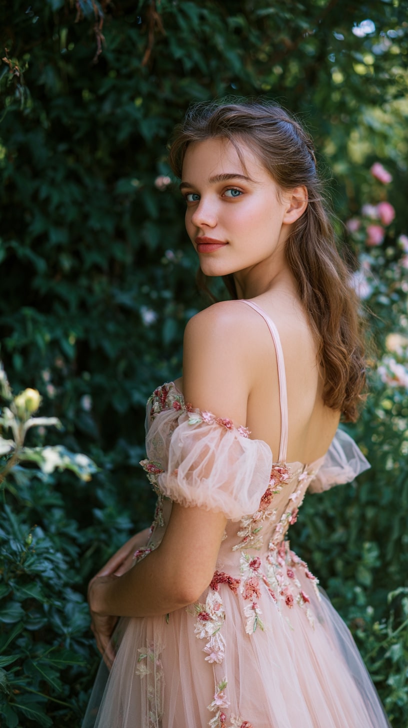 Fairy garden dress with crystal headpiece