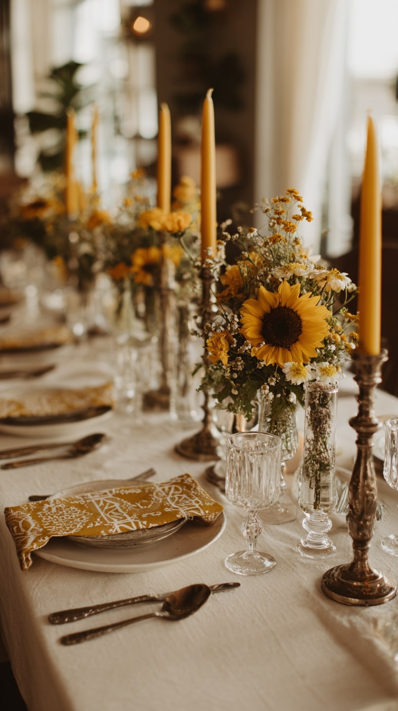 Geometric patterned table linens