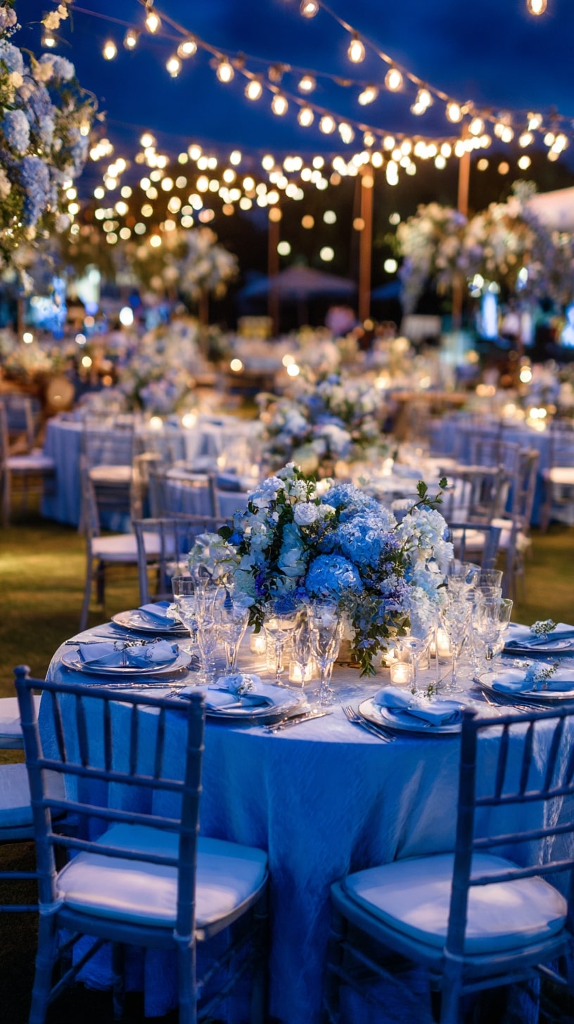 Indigo fairy lights for ambiance