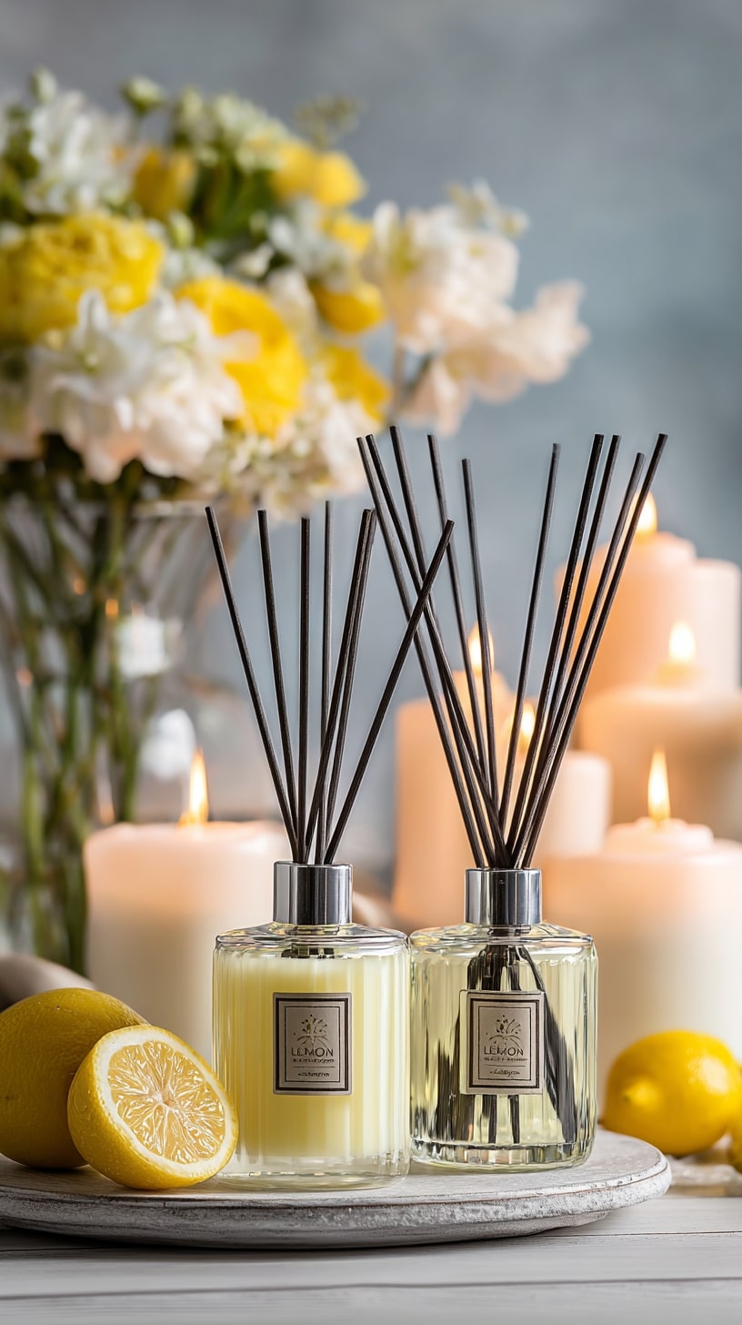 Lemon and citrus-scented diffuser favors