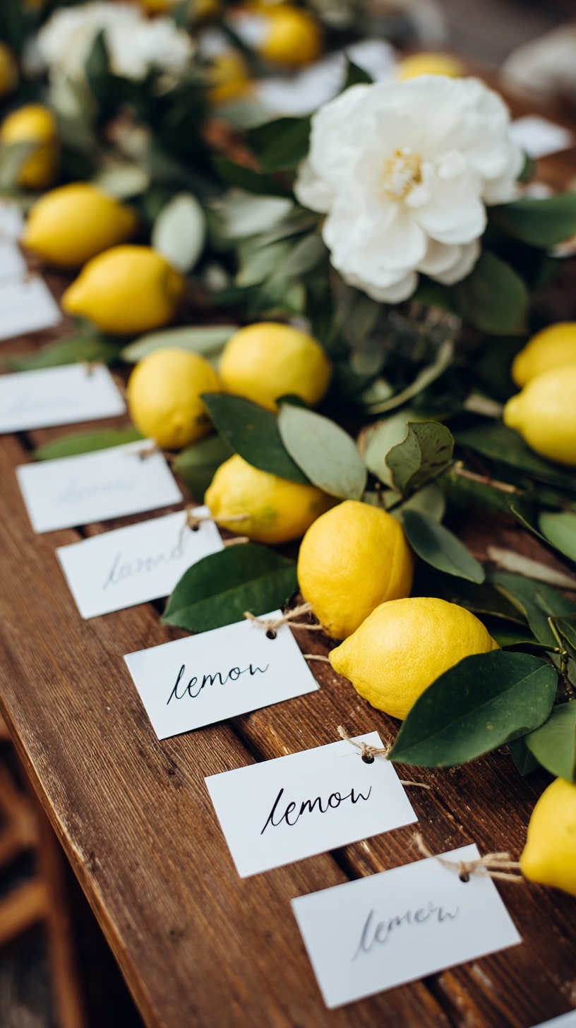 Lemon slice place cards