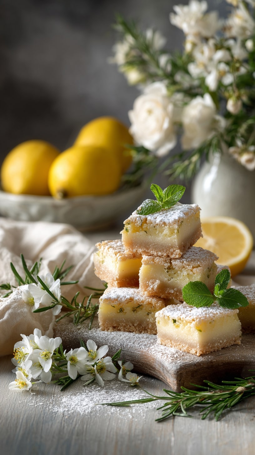 Lemonade bars with fresh herbs