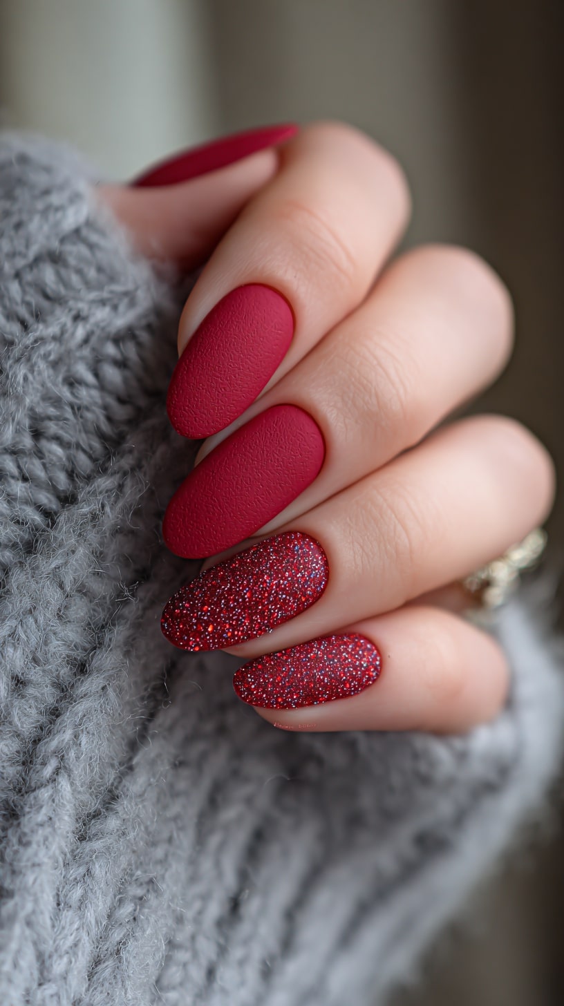Matte Red Nails