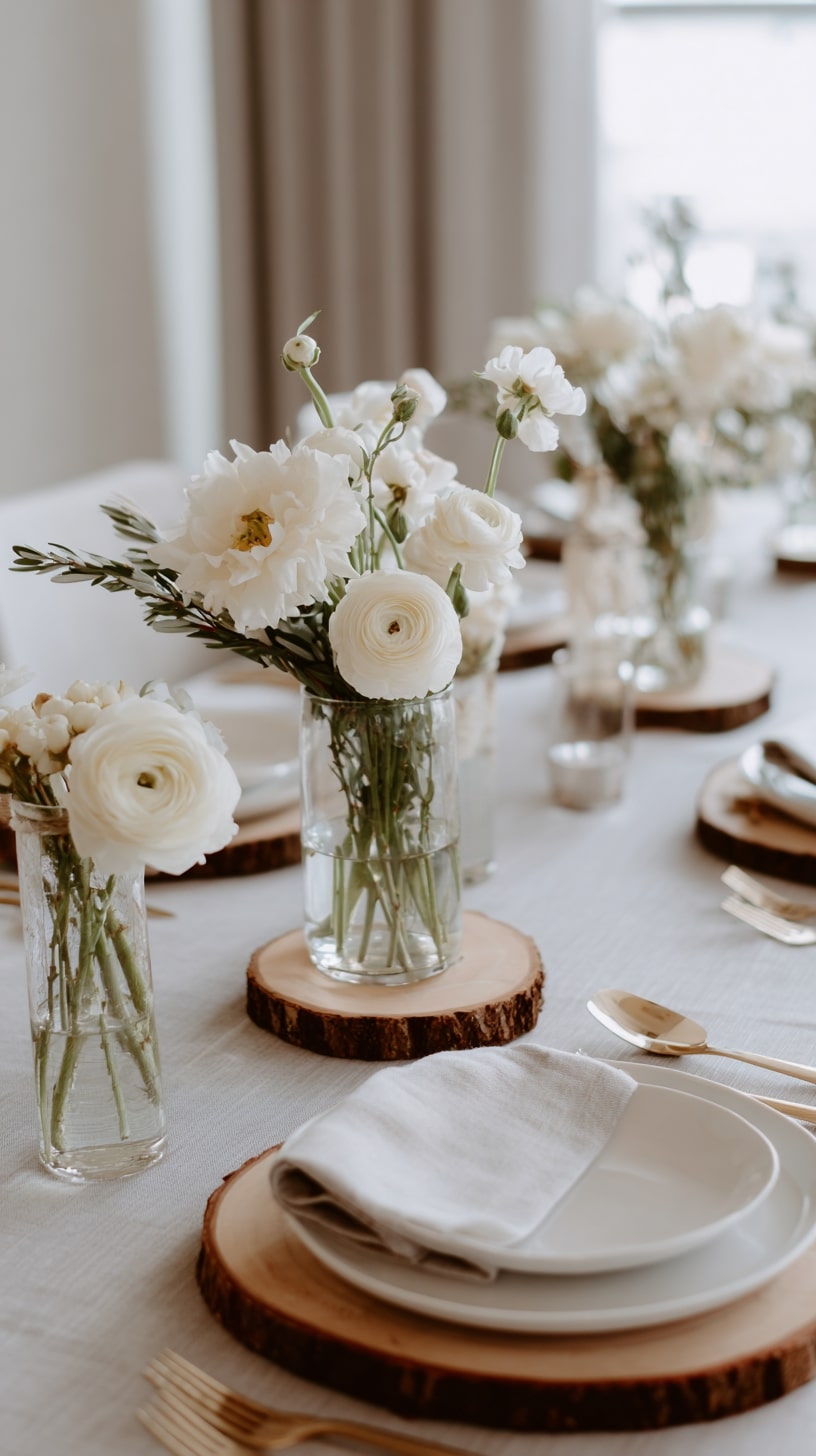 Neutral color palette with whites, beiges, and soft grays