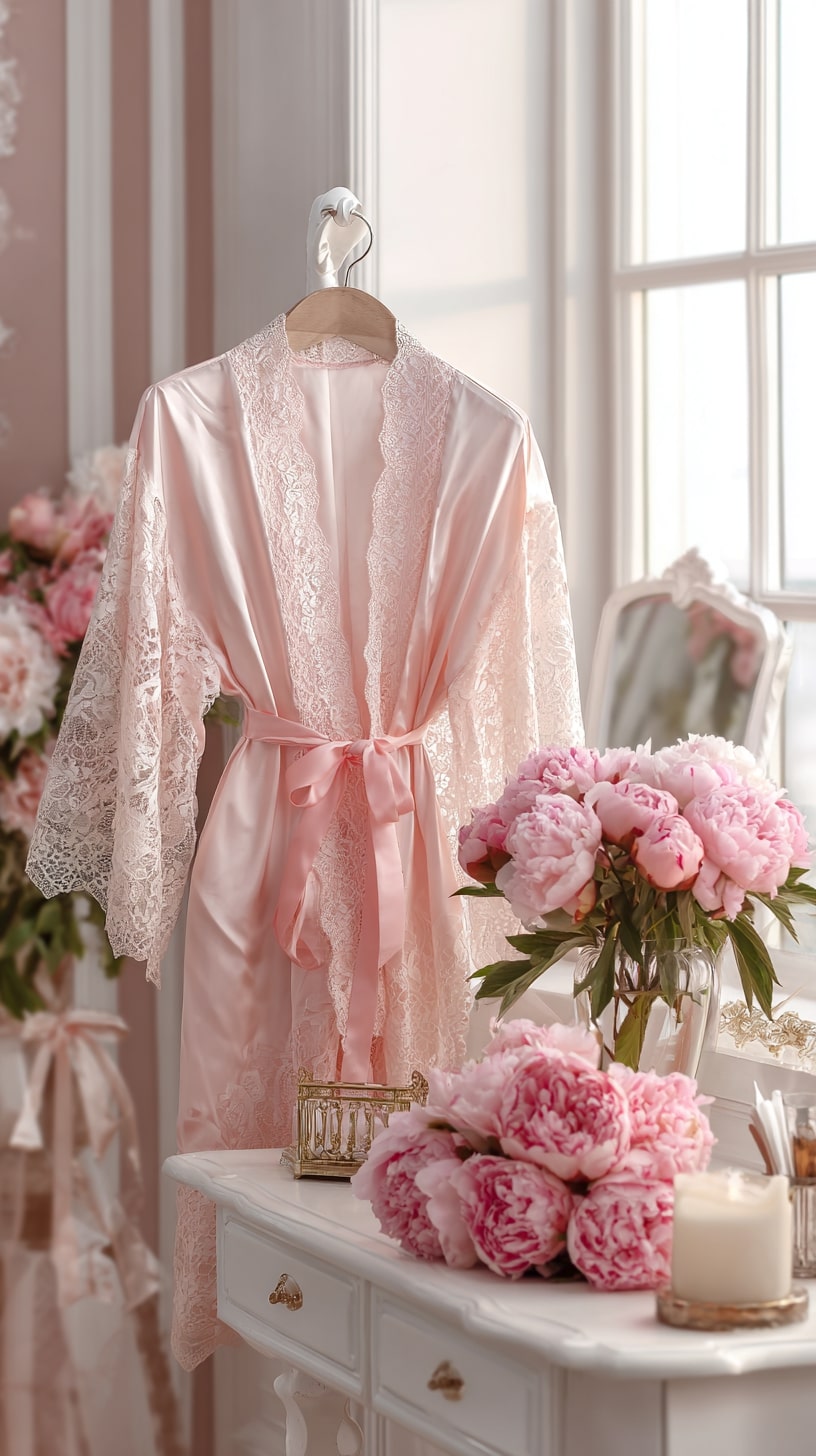 Pink Ribbon Bridal Robes