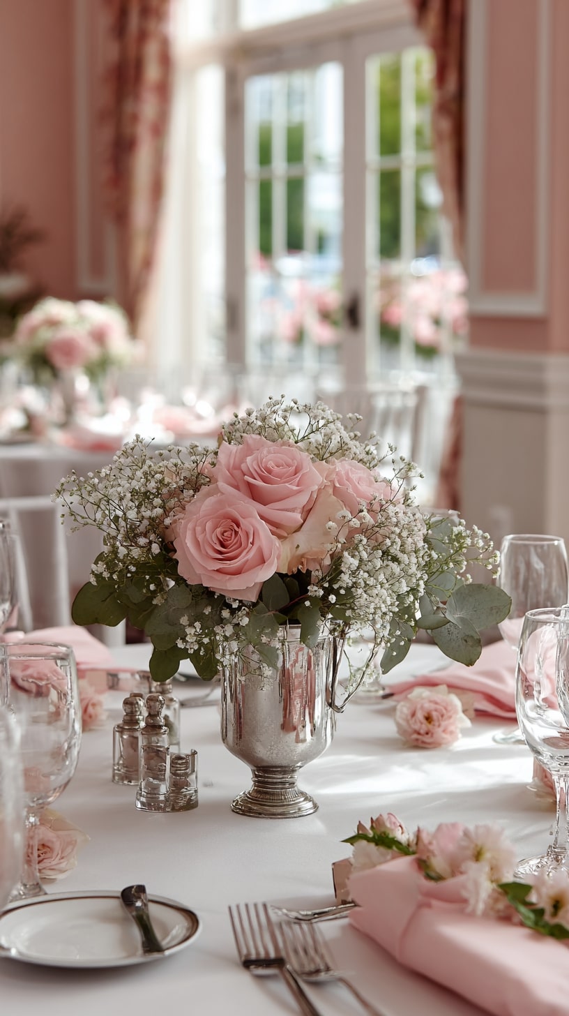 Pink Rose Centerpiece Arrangements