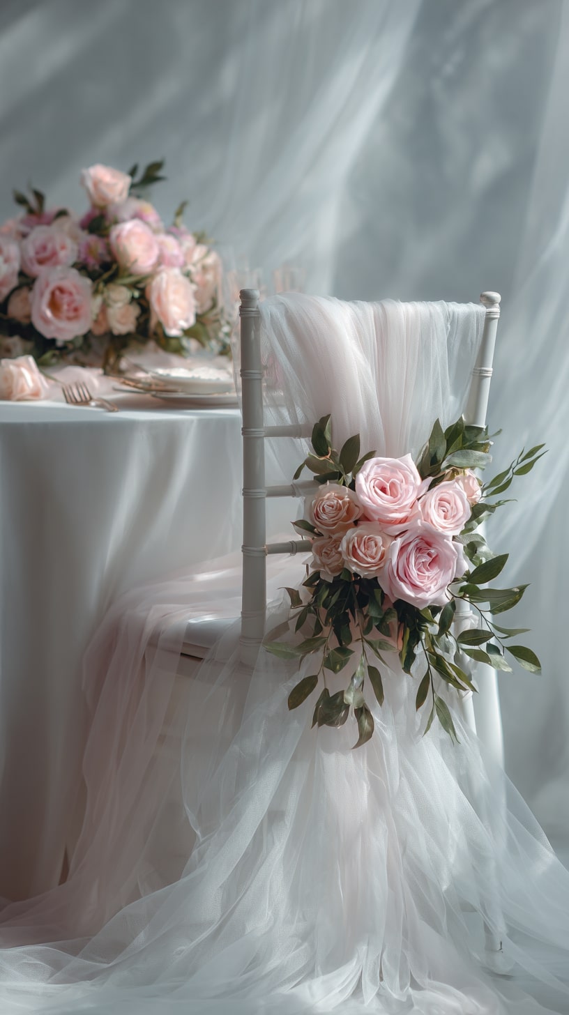 Pink Tulle Bridal Veil