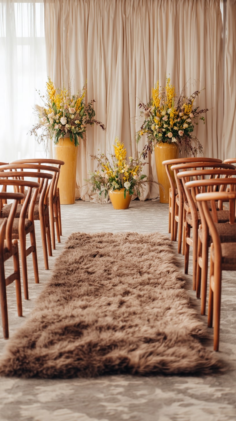Shag carpet aisle runners