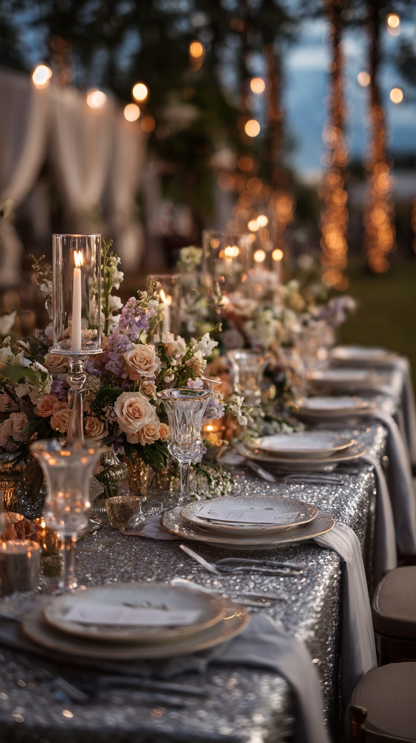 Silver Glitter Dust on Tables
