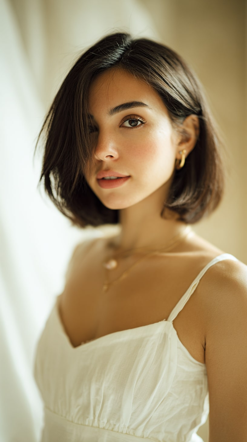 Soft layered bob with volume