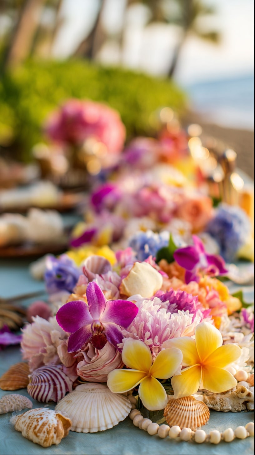 Traditional Hawaiian leis for guests