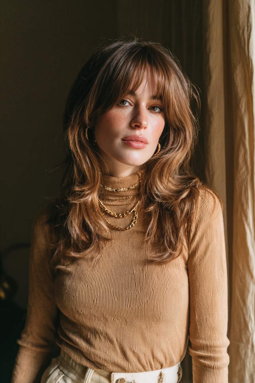 Feather Whisper – Layered Cut with Curtain Bangs