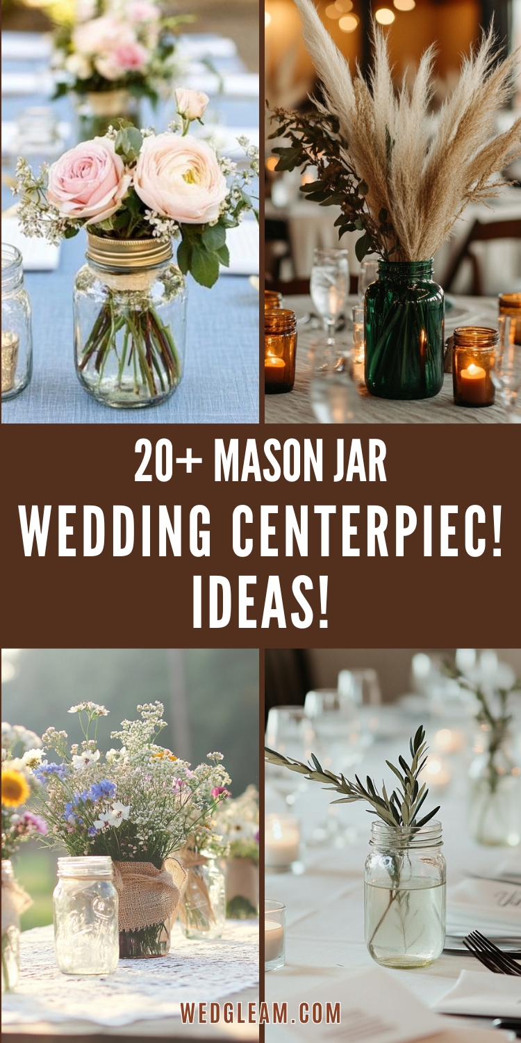 20 Mason Jar Wedding Centerpiece Ideas